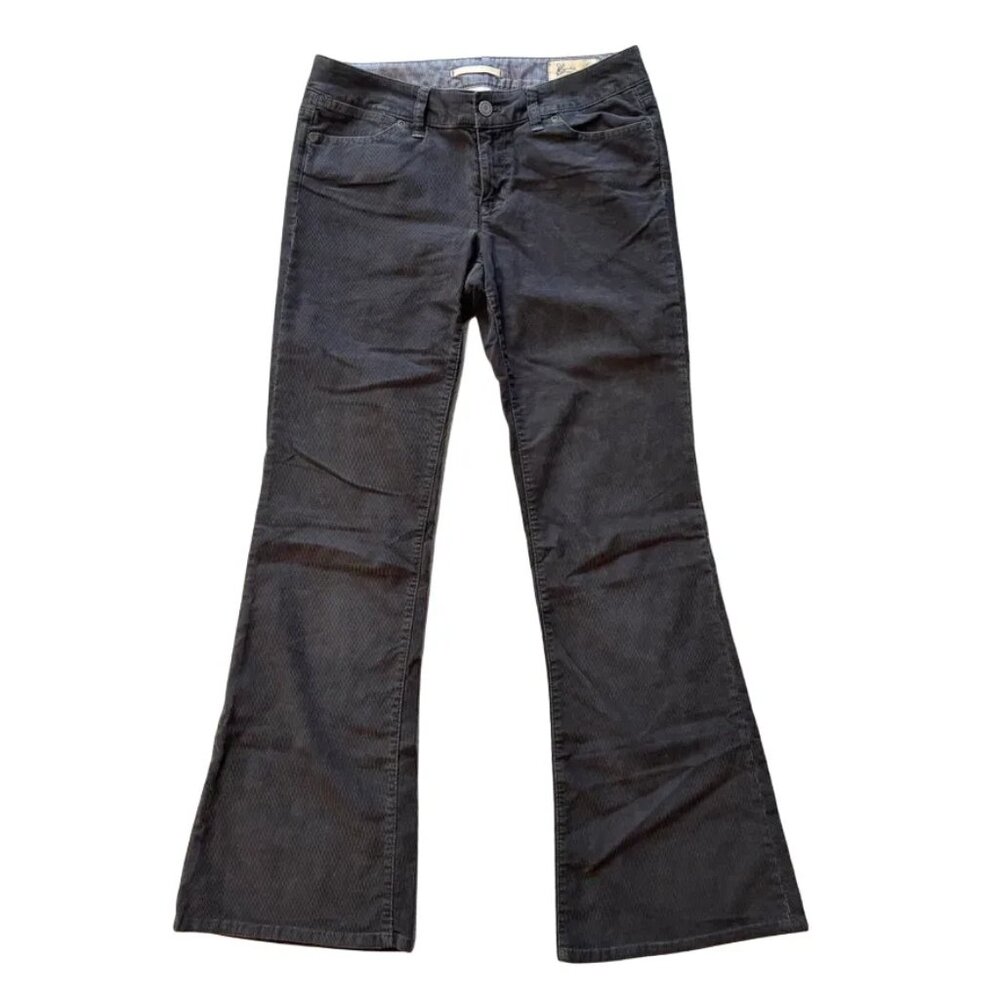 GAP Low Rise Flared Leg Flap Pocket Corduroy Pants Jeans in Dark Gray  Y2K  SZ 6